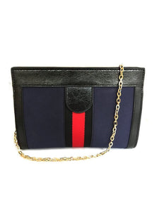 Navy and Black Suede Clutch