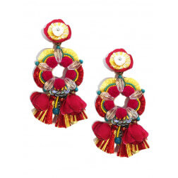 Flower Drop Clip On Earrings