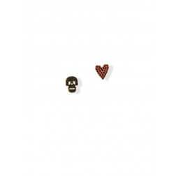 Skull & Heart Stud Earring Set