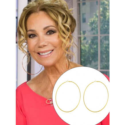 Kathie Lee Yellow Gold Large Hoop Earrings